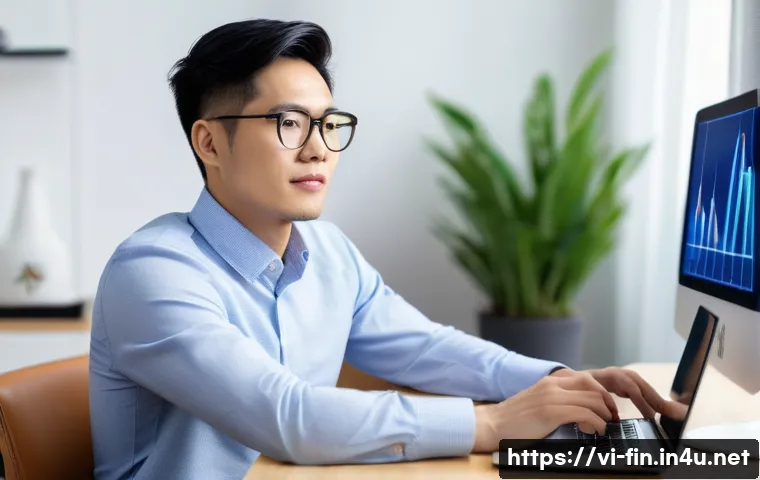 해외 주식 배당금 환전 - **Prompt:** A young Vietnamese professional, approximately 30-35 years old, with a gender-neutral ap...