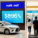 중앙은행의 금리 정책 - A vibrant Vietnamese urban scene illustrating the impact of interest rate changes on personal consum...