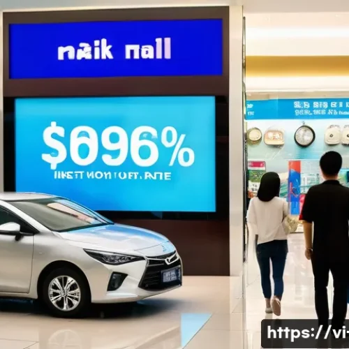 중앙은행의 금리 정책 - A vibrant Vietnamese urban scene illustrating the impact of interest rate changes on personal consum...